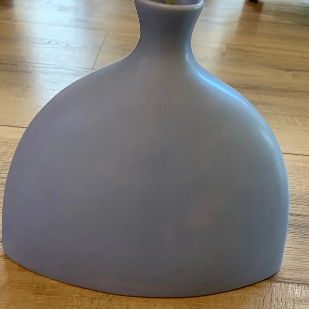 Baby Blue Modern Vase with removable Purple Daisy